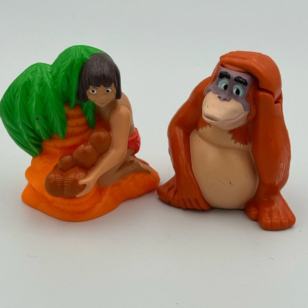1990s Vintage Disney The Jungle Book Mowgli and King Louie McDonalds Toys LOT